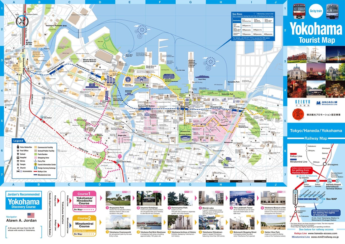 Mapa de Yokohama lugares de interés