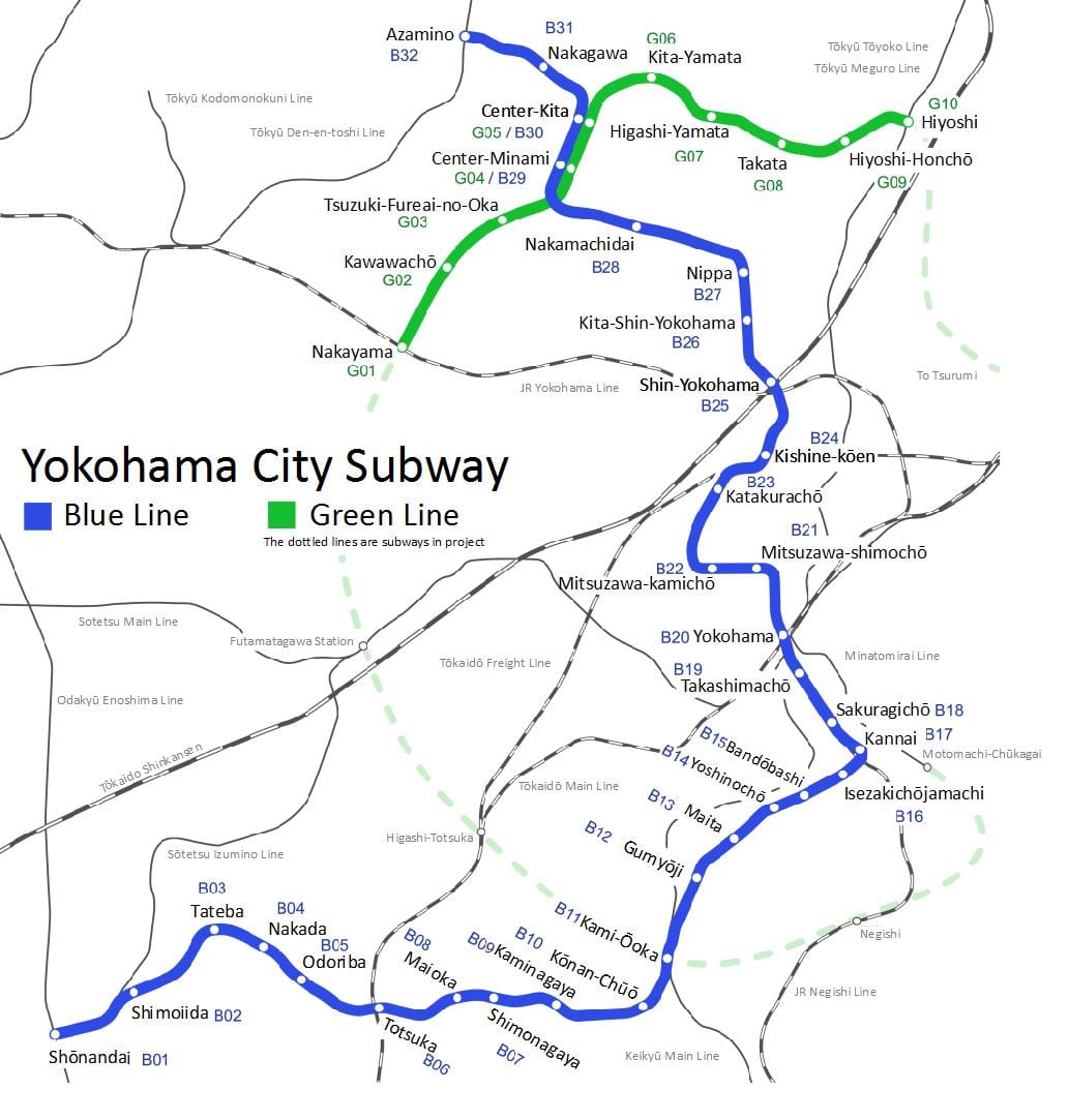 Yokohama mapa del metro
